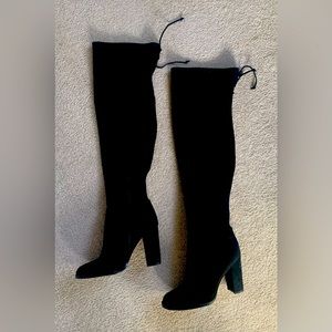 Vince Camuto VoGrady Black over the knee microsuede boots Size 7 1/2M Worn once,